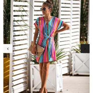Vici Over the Rainbow Wrap Dress
